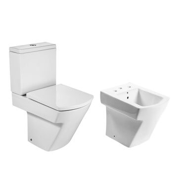 Combo Roca Hall Inodoro Deposito Bidet y Tapa