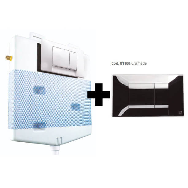 Deposito de Embutir + Tecla Cromado