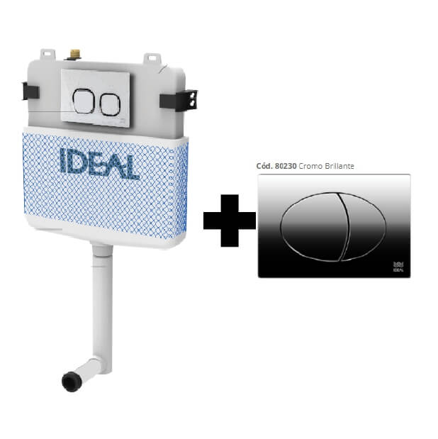 Deposito de Embutir + Tecla Armonia Cromo Brillante