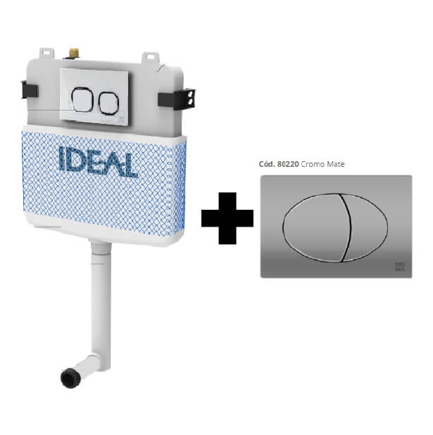 Deposito de Embutir + Tecla Armonia Cromo Mate