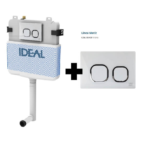 Deposito de Embutir + Tecla Matiz Vidrio