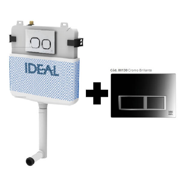 Deposito de Embutir + Tecla Melodia Cromo Brillante