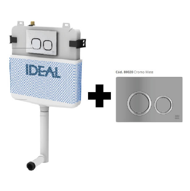 Deposito de Embutir + Tecla Melodia Cromo Mate