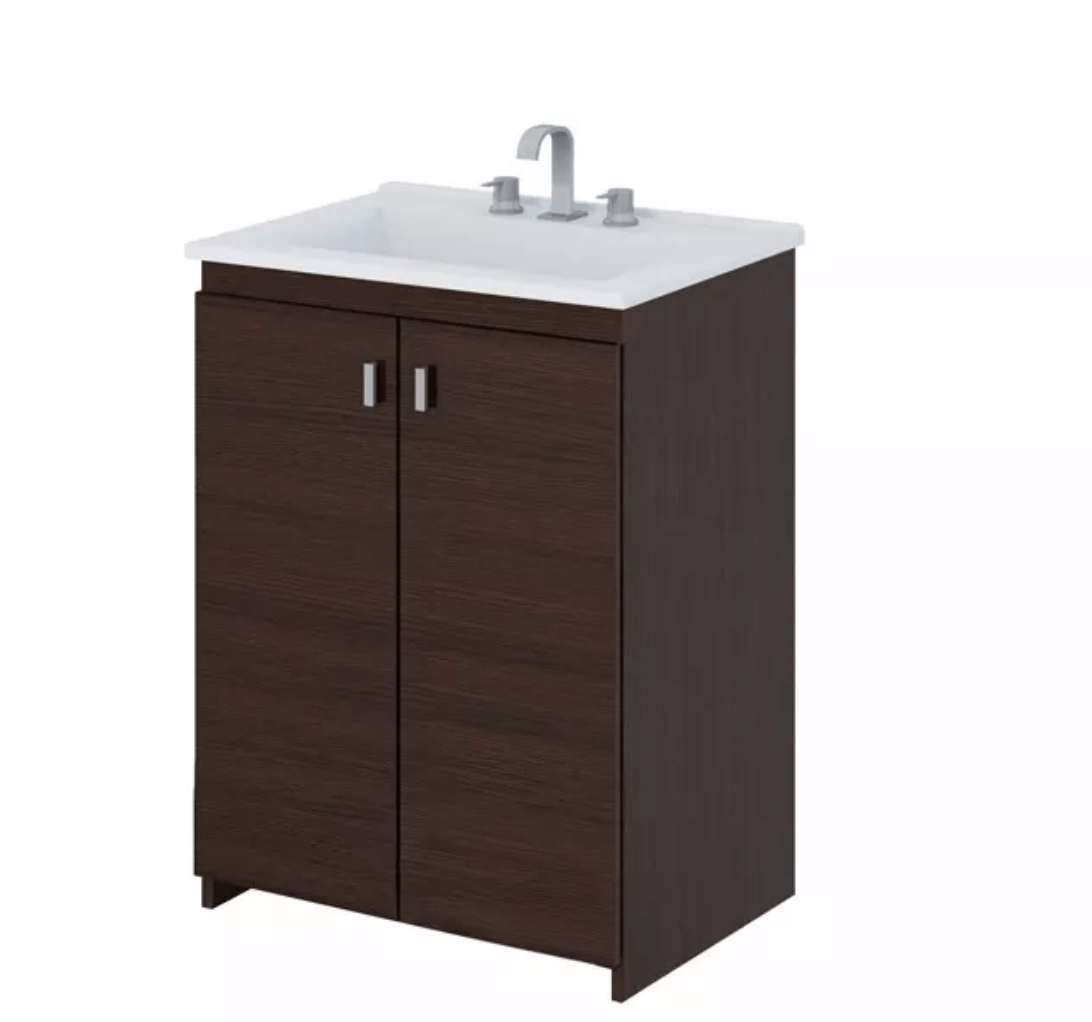 Vanitory Schneider Eco Mel 50 cm Wengue con mesada 3 Agujeros