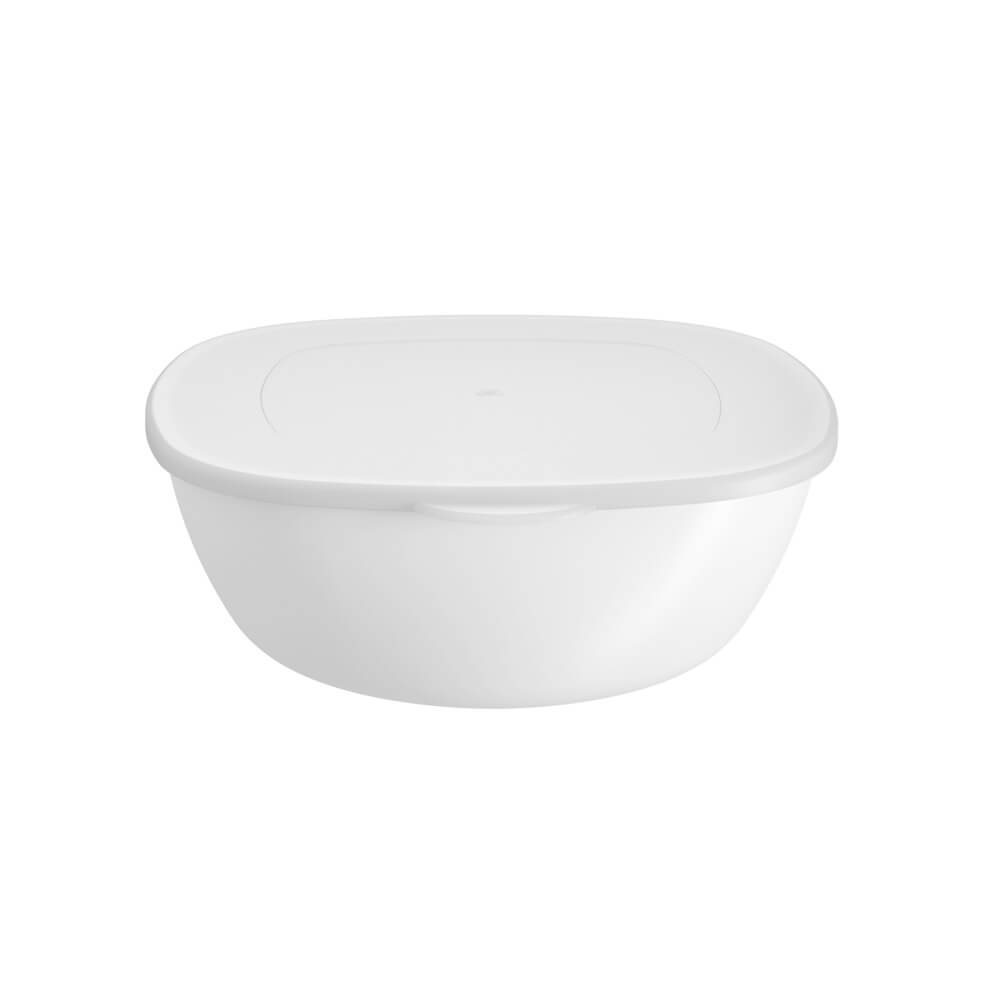 Ensaladera De Plastico C/Tp Blanco