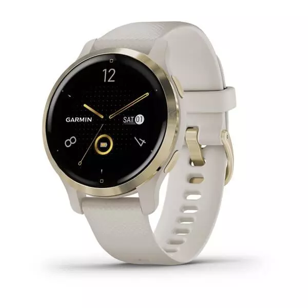 Smartwatch Garmin Venu 2S - Blanco y Dorado