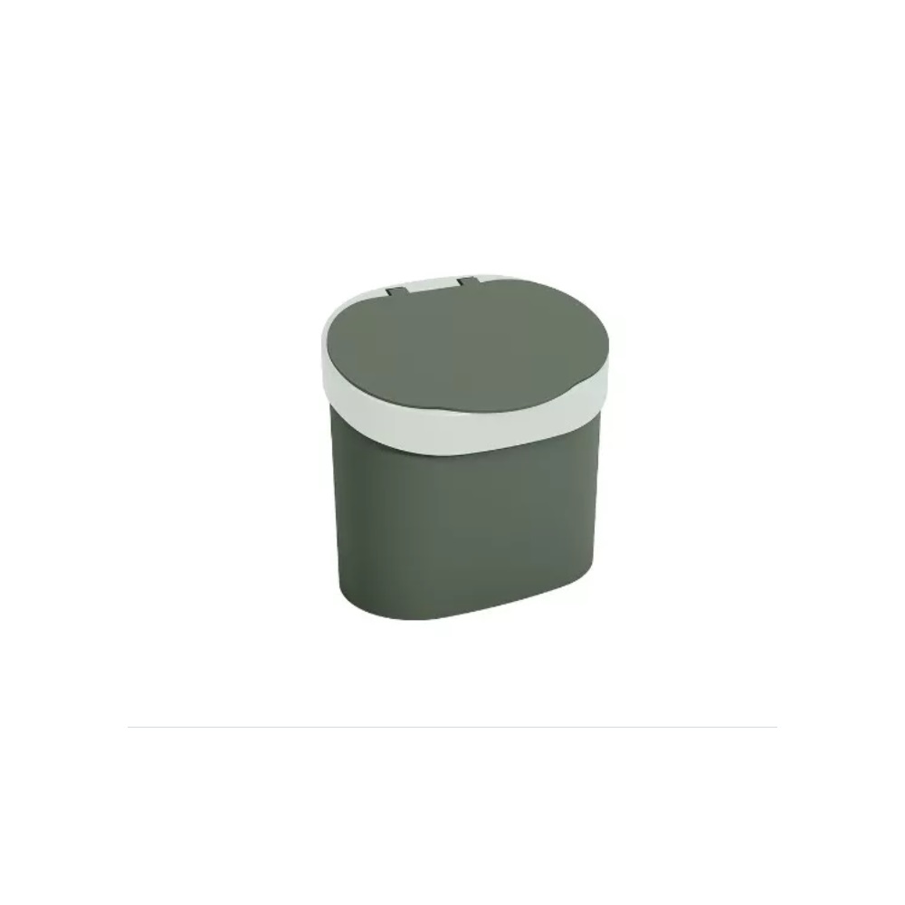 Papelera Con Tapa Eco Flora 4l Color Verde