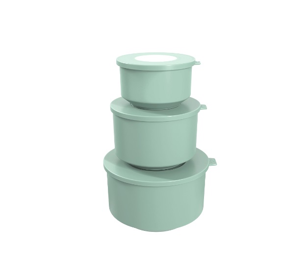 Set X3 Contenedores Plastico (500ml, 1l, 2l) Hoop Verde