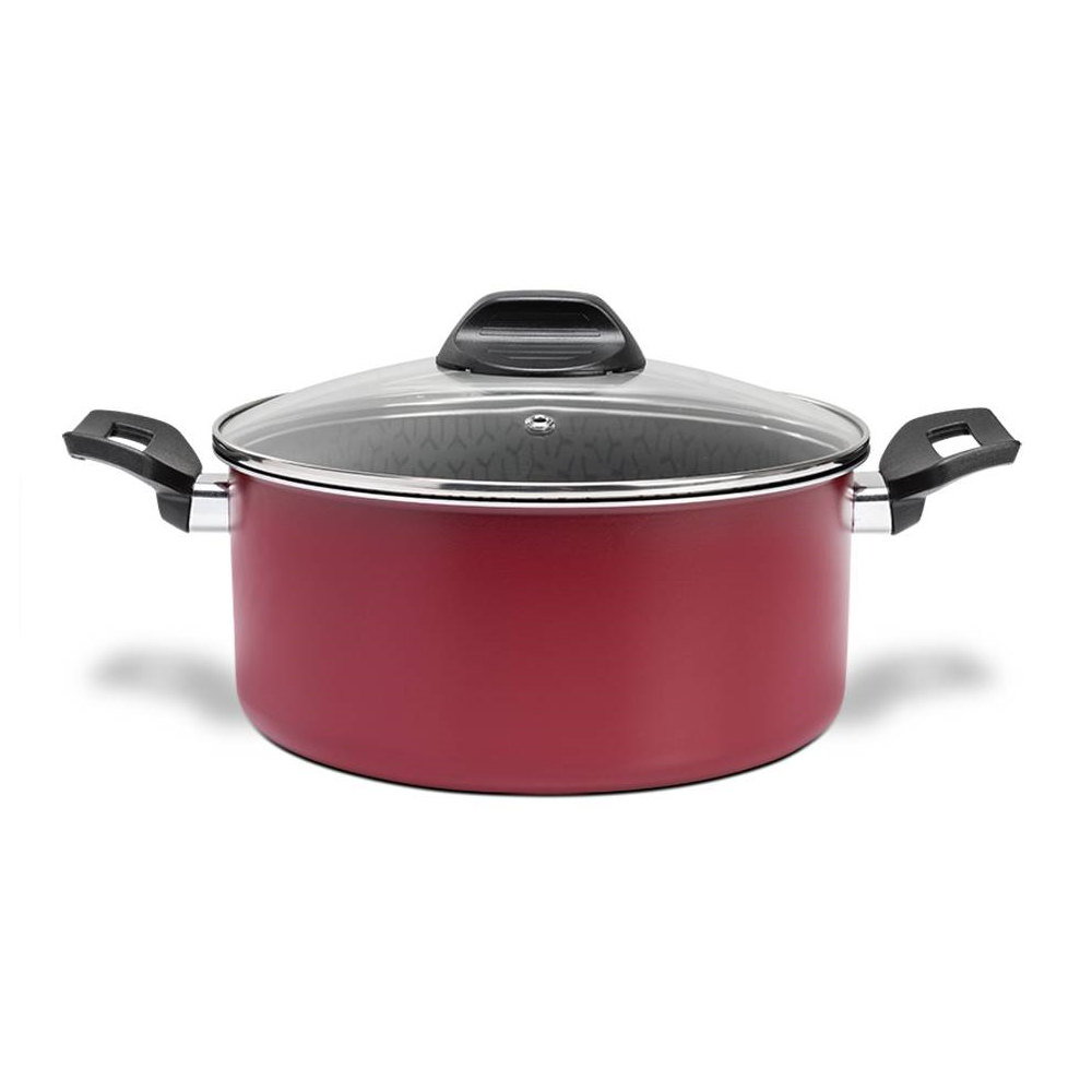 Cacerola Brinox Anis 34L 22cm Antiadherente Rojo