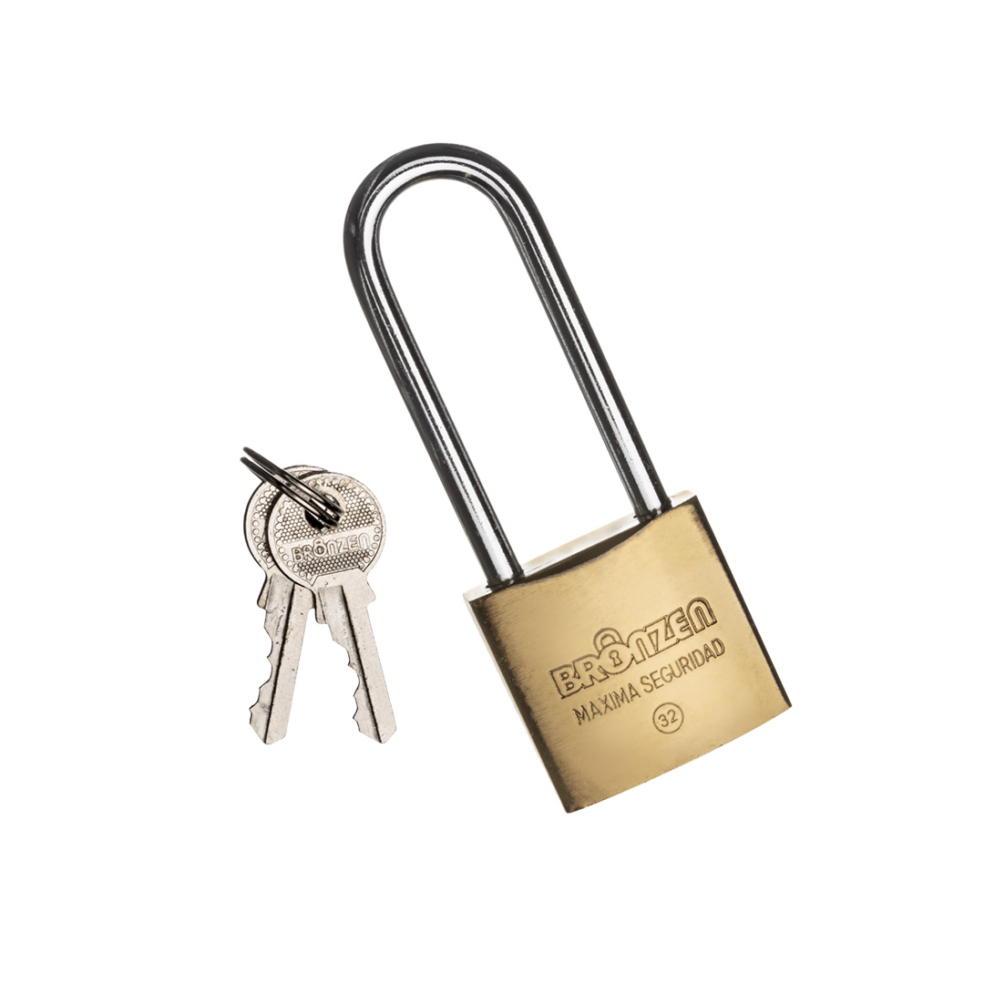 CANDADO BRONCEADO PESADO ARO LARGO 63MM