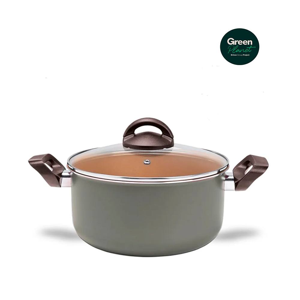 Cacerola Con Tapa 22cm 3.7L Brinox Naturall Verde GreenPlanet
