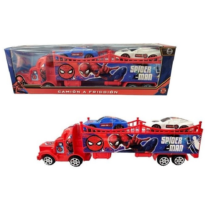 CAMION TRANSPORTE SPIDERMAN 2 AUTOS EN CAJA 30X10 (54386) KADA
