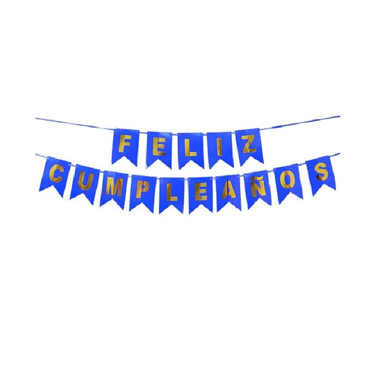 BANDERIN CARTON FLUO AZUL FELIZ CUMPLE (Y828-0133) CHG