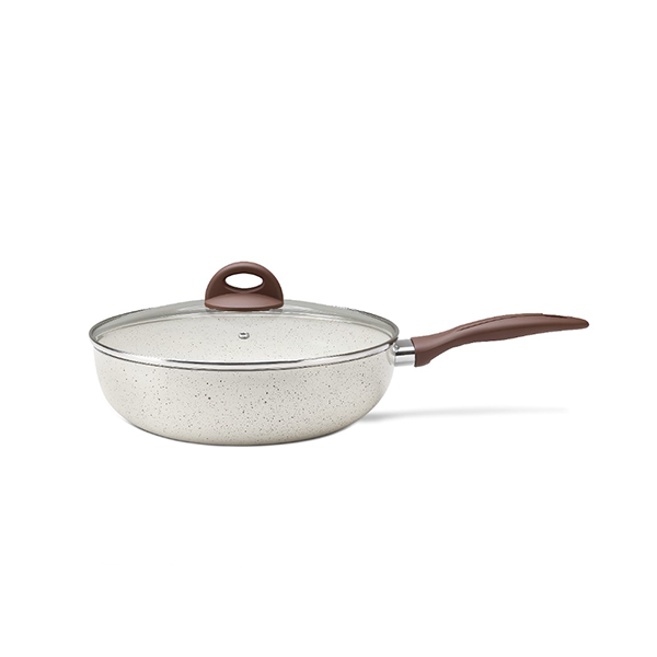 Wok Con Tapa 28cm 3.4L Brinox Smart Plus Blanco