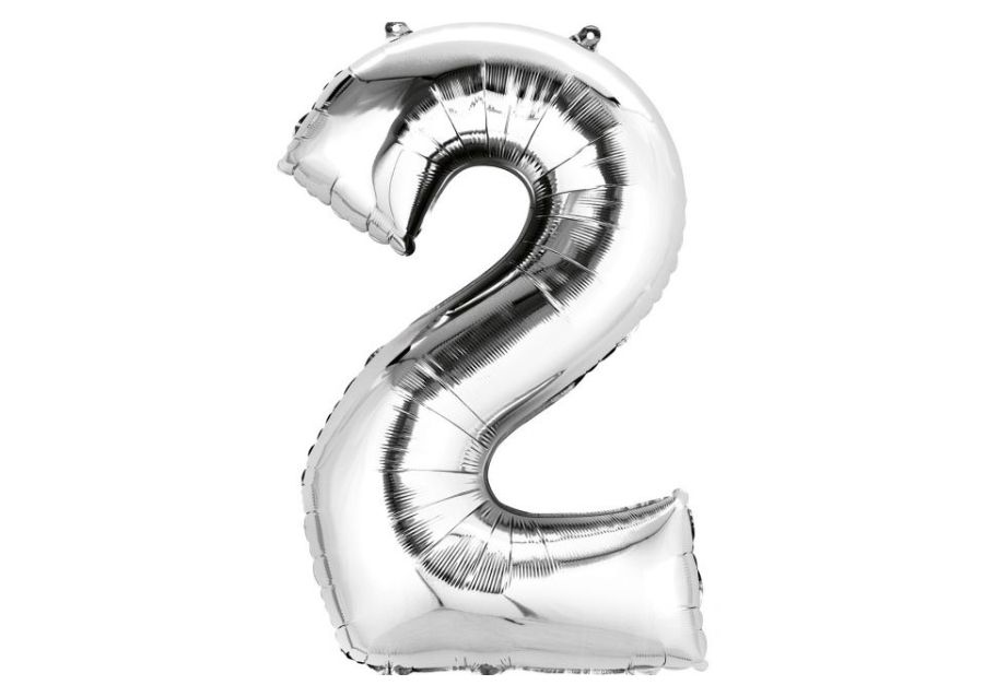 GLOBO MYLAR N 2 PLATA 32 (80CM) CADENACI