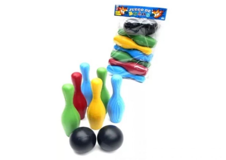 JUEGO DE BOWLING X 6 BOLOS (21CM) + 2 PELOTAS - TACAMAN