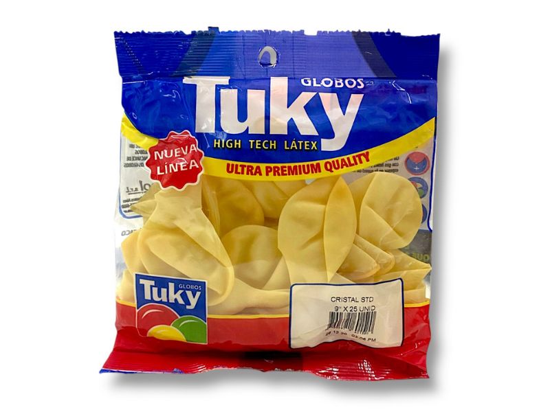 GLOBOS 9 X 25 STANDARD CRISTAL - TUKY