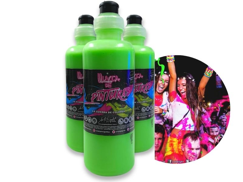 LLUVIA DE PINTURAS VERDE MANZANA FLUO X 250 CC (0340) ARTELIGHT