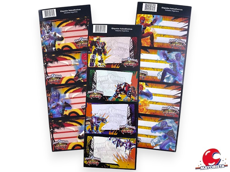ROTULOS PERSONAJES X4 POWER RANGERS