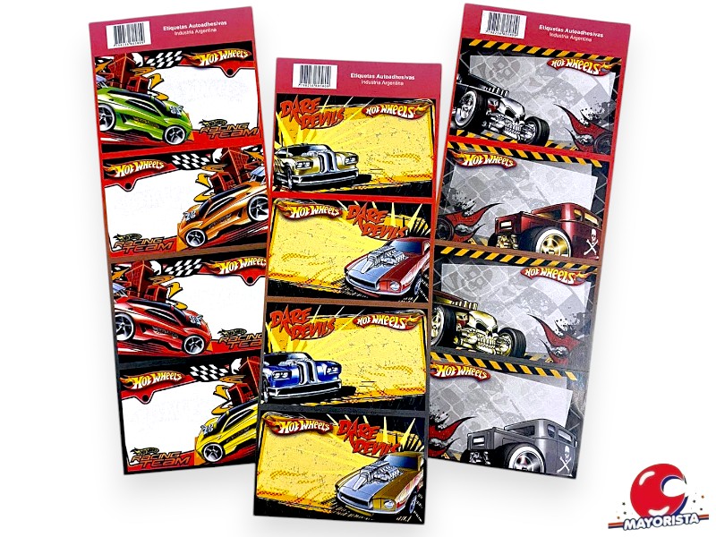 ROTULOS PERSONAJES X4 HOT WHEELS