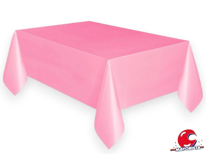 MANTEL PLASTICO ROSA 1,80 X 1,20 CM - FESTEJARG
