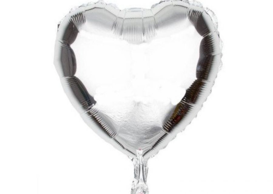 GLOBO MYLAR 10 CORAZON PLATA (Y1385-10C) ERIK