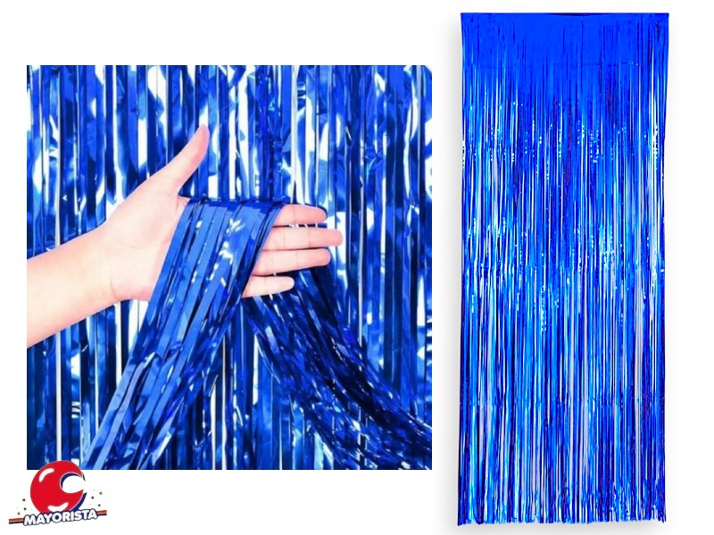 CORTINA METALIZADA AZUL 2MTS X 1 MTS (YJ0531) YJ IMPORT