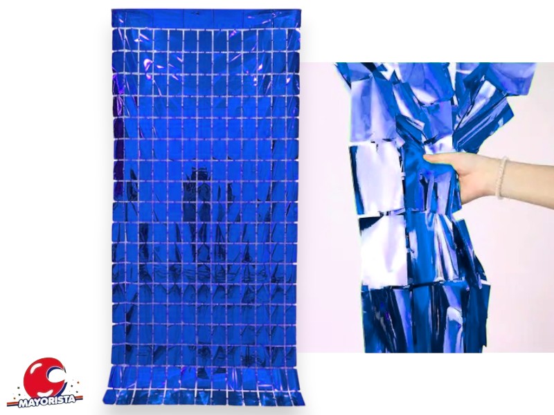 CORTINA CUADRADA SQUARE AZUL (YJ0573) YJ IMPORT