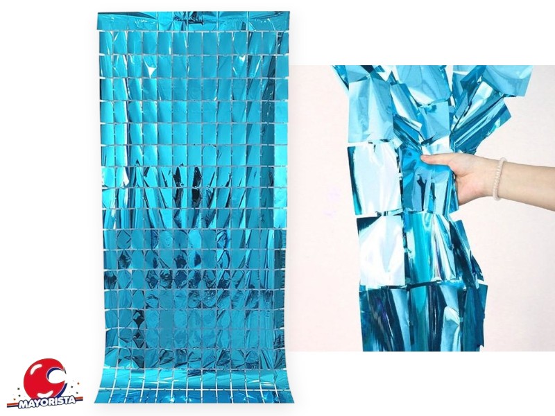 CORTINA CUADRADA SQUARE CELESTE (YJ0573) YJ IMPORT