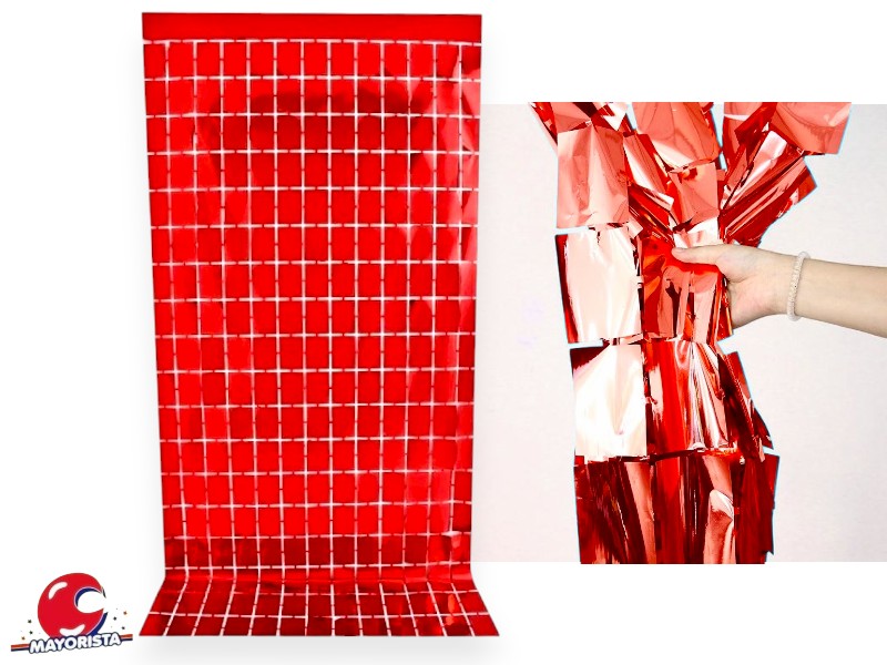 CORTINA CUADRADA SQUARE ROJA (YJ0573/Y1950-120) YJ IMPORT