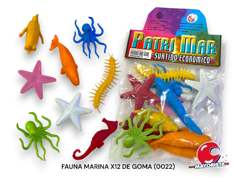 FAUNA MARINA X12 DE GOMA (0022) PATRIMAR