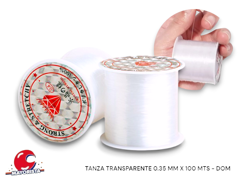 TANZA TRANSPARENTE 0.35 MM X 100 MTS - DOM