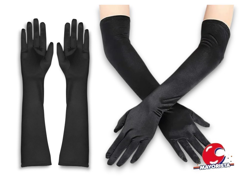 GUANTES LARGOS NEGROS (YJ0495) YJ IMPORT