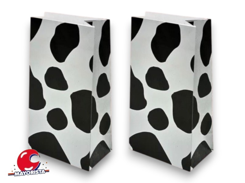 BOLSITA PAPEL X 10 MANCHAS VACA 15X25X8 SPACE