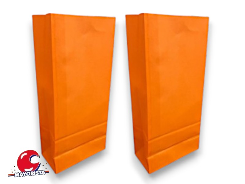 BOLSITA PAPEL X 10 NARANJA LISA 15X25X8 SPACE