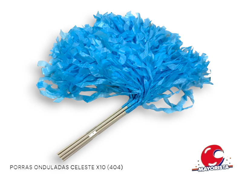 PORRAS ONDULADAS CELESTE X10 (404) COTILLON NACIONAL