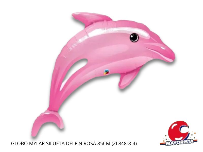 GLOBO MYLAR SILUETA DELFIN ROSA 85CM (ZL848-8-4) ERIK