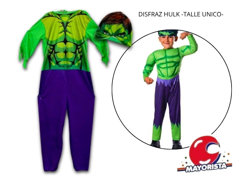 DISFRAZ HULK TALLE UNICO (LEON)