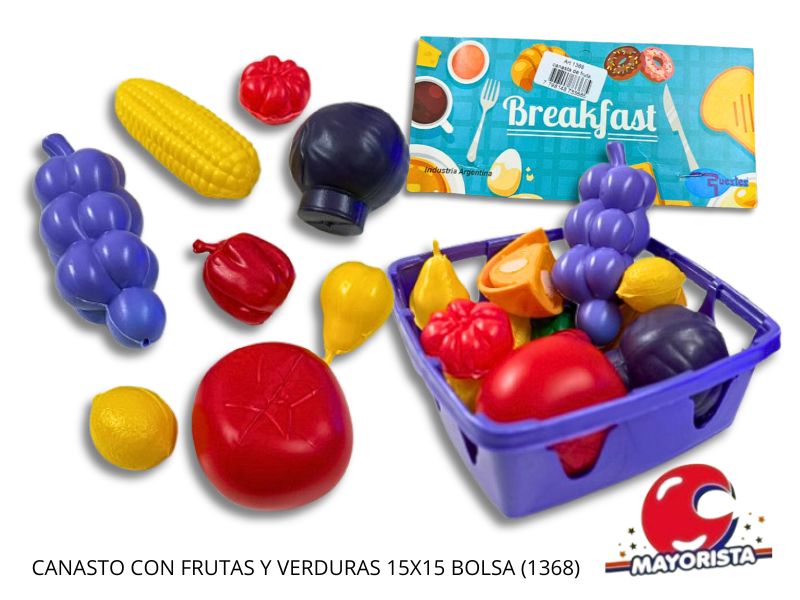CANASTO CON FRUTAS Y VERDURAS 15X15 BOLSA (1368) RUESTES