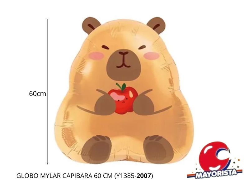 GLOBO MYLAR CAPIBARA C/MANZANA 60 CM (Y1385-2007) CHG