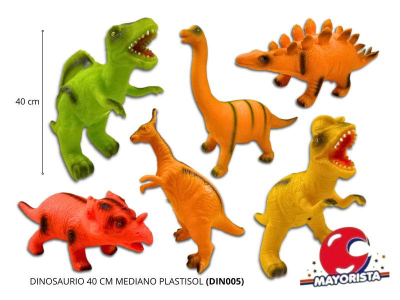 DINOSAURIO 40 CM MEDIANO PLASTISOL (DIN005) CABADIN