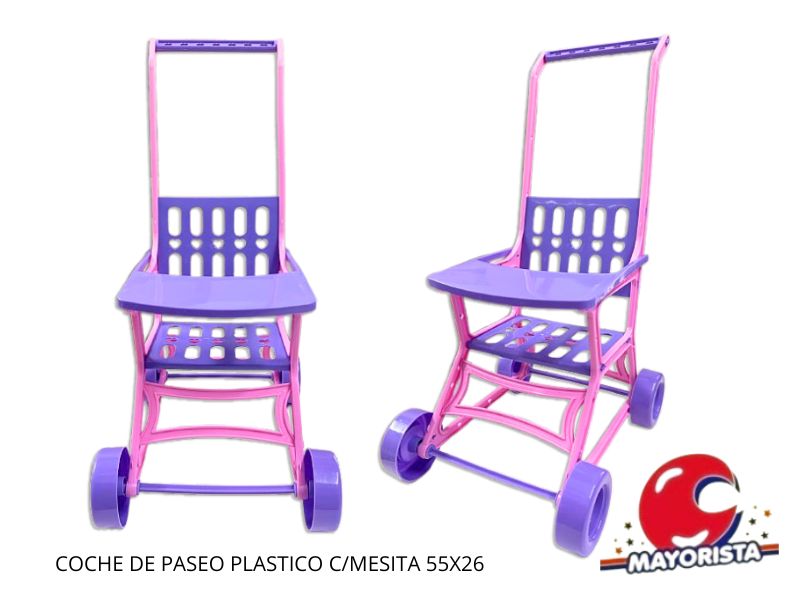 COCHE DE PASEO PLASTICO C/MESITA 55X26 - DIBU TOYS