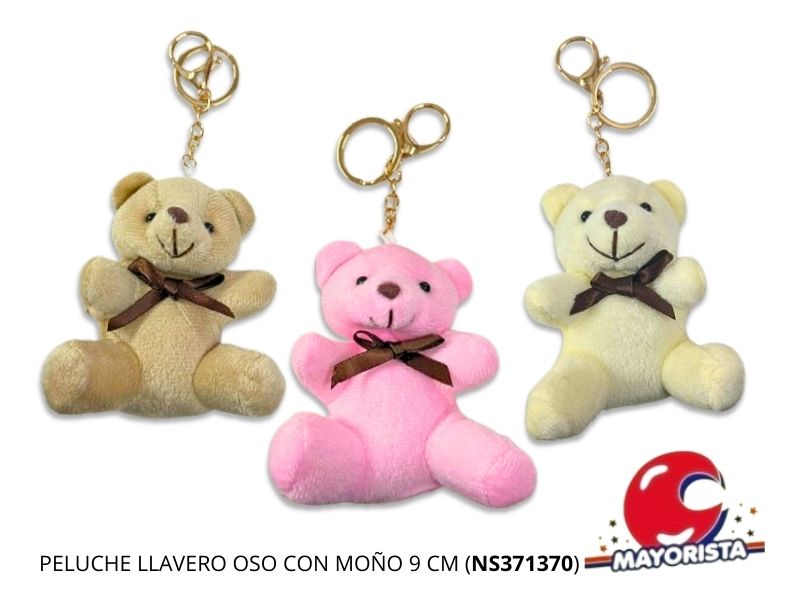 PELUCHE LLAVERO OSO CON MOÑO 9 CM (NS371370) BERKMA
