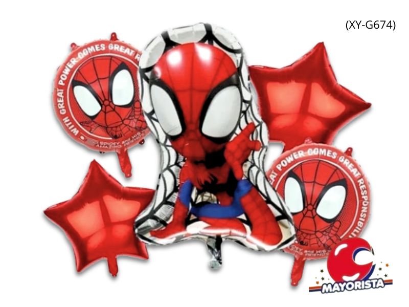 SET DE GLOBOS 5 PCS SPIDERMAN (XY-G674) CHG