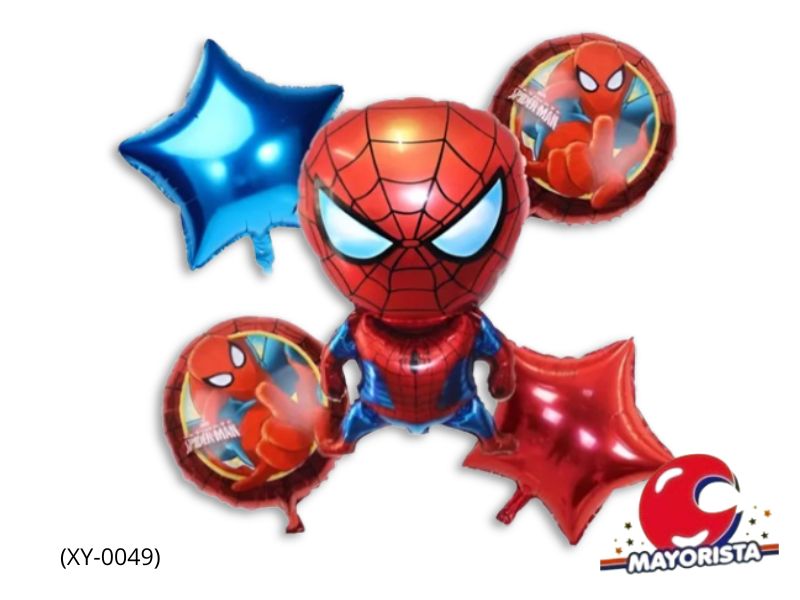 SET DE GLOBOS 5 PCS SPIDERMAN (XY-0049) CHG