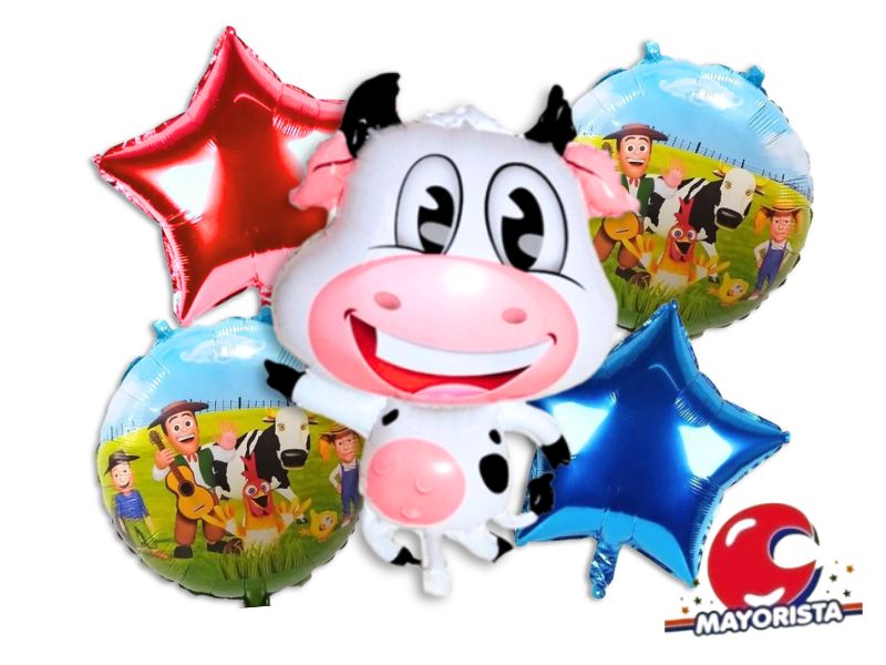 SET DE GLOBOS 5 PCS VACA LOLA (XY-492) CHG
