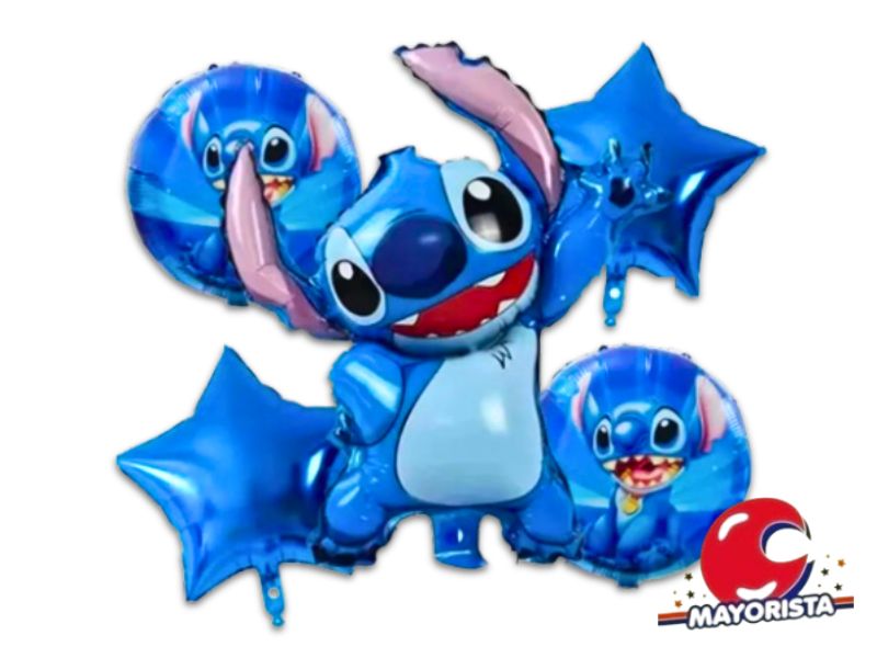 SET DE GLOBOS 5 PCS STITCH (HT-536) CHG