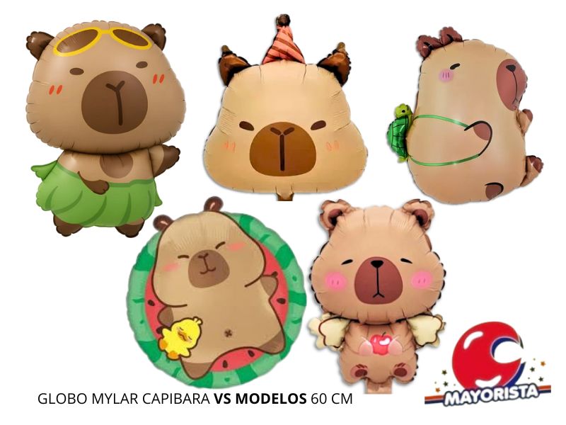 GLOBO MYLAR CAPIBARA VS MODELOS 60 CM (B1688/B1670/B1680) CHG
