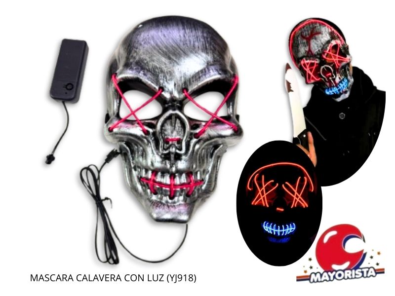 MASCARA CALAVERA CON LUZ (YJ918) YJ IMPORT