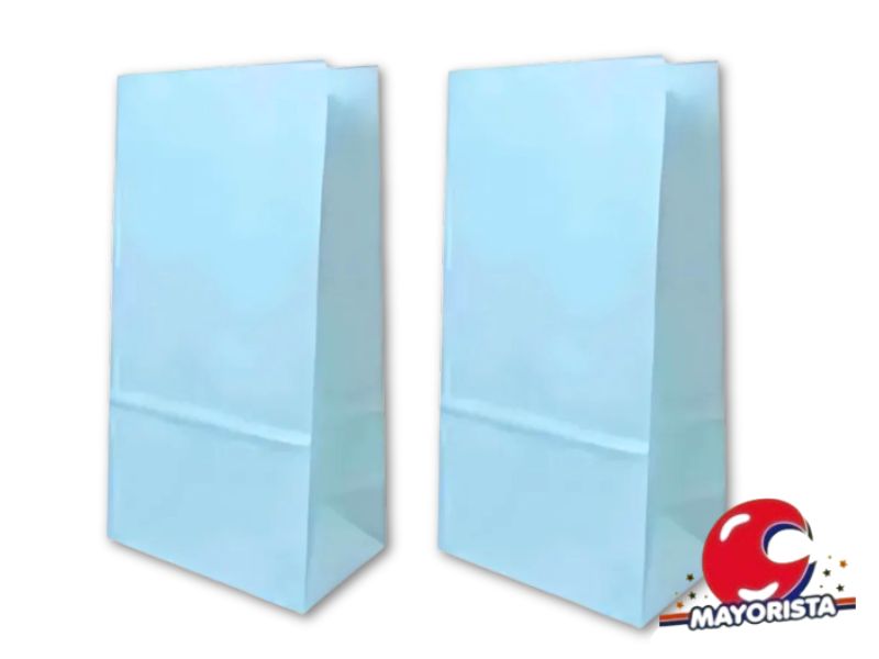 BOLSITA PAPEL X 10 PASTEL CELESTE 15X25X8 (EVACOR)